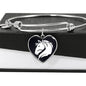 Friesian Horse Vector Art Print Heart Pendant Bangle