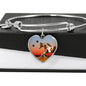 American Paint Horse Print Luxury Heart Charm Bangle
