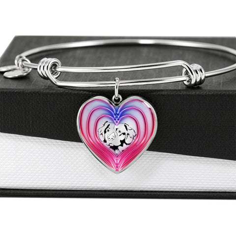 Nova Scotia Duck Tolling Retriever Dog Print Heart Pendant Bangle