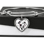 Lovely Dalmatian Dog Print Heart Pendant Bangle