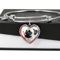 Cute Pug Dog Print Heart Pendant Bangle