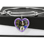 English Toy Spaniel Dog Print Heart Pendant Bangle