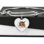 Amazing Cat Art Print Heart Pendant Bangle