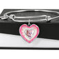 Cute Kitten Print Heart Pendant Bangle