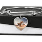 Arabian Horse Print Luxury Heart Charm Bangle
