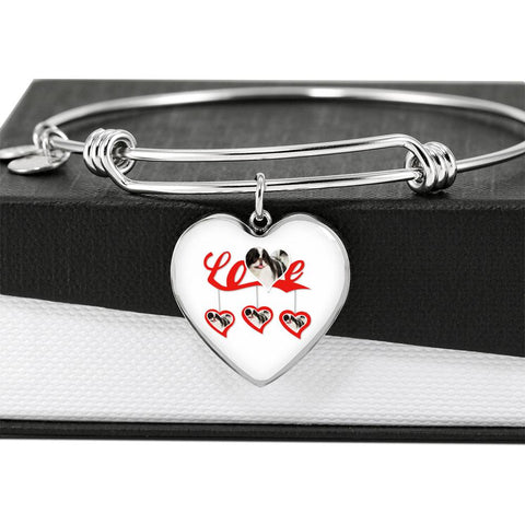Japanese Chin Print Heart Pendant