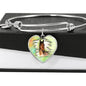 Thoroughbred Horse Art Print Heart Pendant Bangle
