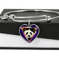 Cute Panda Art Print Heart Pendant Bangle