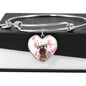 Cesky Terrier Print Luxury Heart Charm Bangle