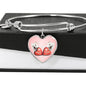 West Highland White Terrier (Westie) Print Heart Charm Bangle
