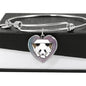 Amazing Panda Vector Art Print Heart Pendant Bangle