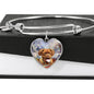 Dogue de Bordeaux Print Luxury Heart Charm Bangle