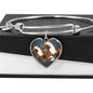 Haflinger Horse Print Heart Pendant Bangle