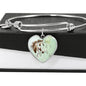 American Paint Horse Watercolor Art Print Heart Pendant Bangle