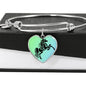 Amazing Horse Vector Print Heart Pendant Bangle