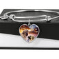 English Mastiff Print Luxury Heart Charm Bangle
