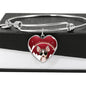 Chihuahua Print Heart Charm Bangle