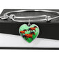 Arabian Horse Art Print Heart Pendant Bangle