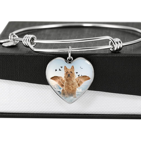 Australian Terrier Print Luxury Heart Charm Bangle
