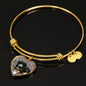 Entlebucher Mountain Dog Print Luxury Heart Charm Bangle