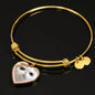 Cute Snoopy Cat Print Heart Pendant Bangle