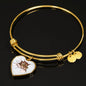 Amazing Cat Art Print Heart Pendant Bangle