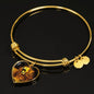 Roaring Lion Art Print Heart Pendant Bangle