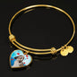 Petit Basset Griffon Vendeen Print Luxury Heart Charm Bangle