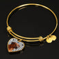 Rhodesian Ridgeback Print Luxury Heart Charm Bangle