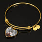 Dandie Dinmont Terrier Print Luxury Heart Charm Bangle