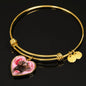 Boykin Spaniel Print Luxury Heart Charm Bangle