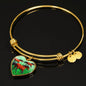 Arabian Horse Art Print Heart Pendant Bangle