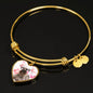 Cesky Terrier Print Luxury Heart Charm Bangle