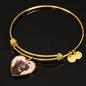 Flat Coated Retriever Print Luxury Heart Charm Bangle