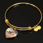 Arabian Horse Print Luxury Heart Charm Bangle