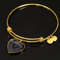 Amazing Eagle Print Heart Pendant Bangle