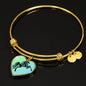 Amazing Horse Vector Print Heart Pendant Bangle