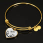 Paws Print Heart Pendant Bangle