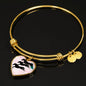 Horse Running Art Print Heart Pendant Bangle