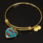 Southern Platyfish Fish Print Heart Pendant Luxury Bangle