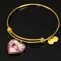 Golden Retriever Dog Print Heart Pendant Bangle