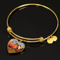 American Paint Horse Print Luxury Heart Charm Bangle