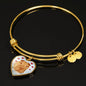 Shar Pei Print Luxury Heart Charm Bangle