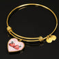 West Highland White Terrier (Westie) Print Heart Charm Bangle
