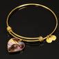 American Water Spaniel Print Luxury Heart Charm Bangle