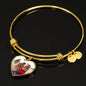 Clydesdale Horse Print Luxury Heart Charm Bangle