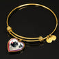 Cute Pug Dog Print Heart Pendant Bangle