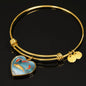 Goldfish Print Heart Pendant Luxury Bangle