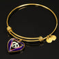 Cute Panda Art Print Heart Pendant Bangle