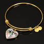 Jack Russell Terrier Print Luxury Heart Charm Bangle